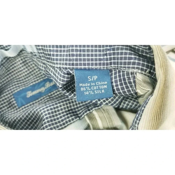 Tommy Bahama Size Small Men's Cotton Silk Blend Hem Logo Tag Stripe Long Sleeve - Picture 4 of 11